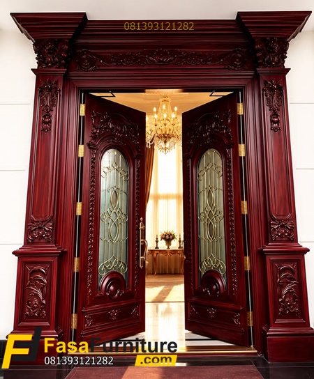 Model Pintu Rumah Mewah Ukir Kayu Jati