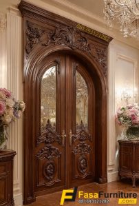 Model Pintu Lengkung Kaca Inlay Terbaru