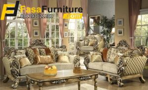 Desain Set Kursi Tamu Sofa Royal Ukiran Klasik