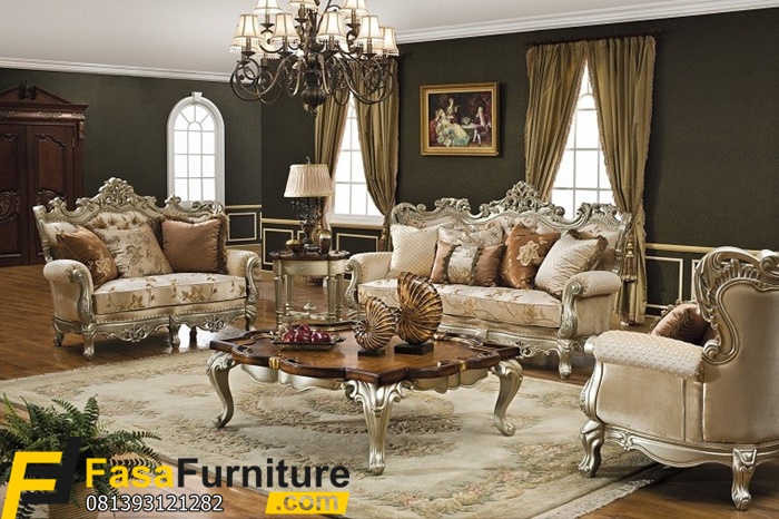 Set Kursi Tamu Sofa Model Ukiran Klasik