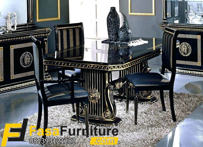 Set Meja Makan Model Itali Black
