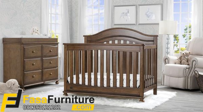Desain Tidur Bayi Minimalis Kayu Jati