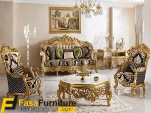 Kursi Tamu Sofa Mewah Model Ukiran Klasik