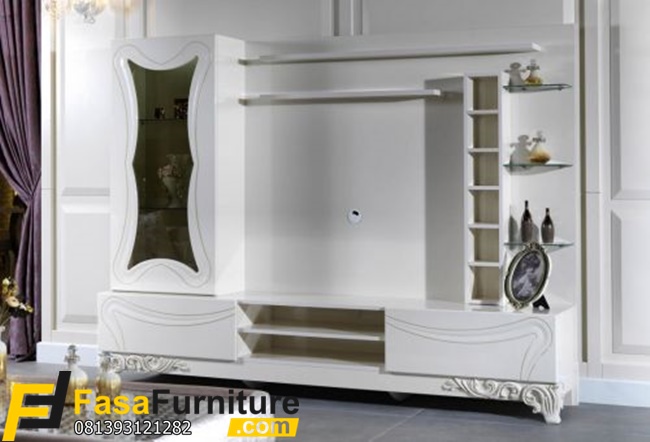 Model Bufet TV Minimalis Putih Terbaru
