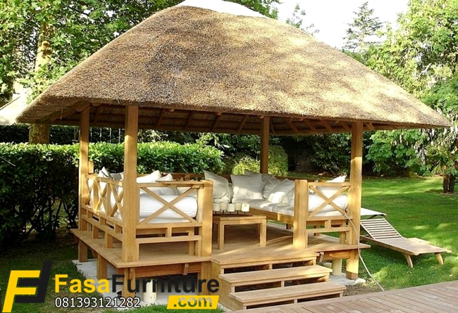 Model Gazebo Jepara Jati Alang Alang