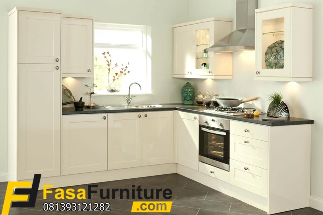 Model Kitchen Set Putih Sudut L