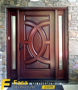 Pintu Depan Kayu Jati Model Klasik
