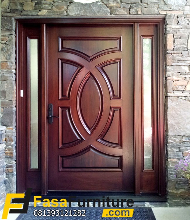 Pintu Depan Kayu Jati Model Klasik