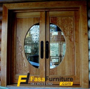 Pintu Kupu Tarung Kayu Jati Modern