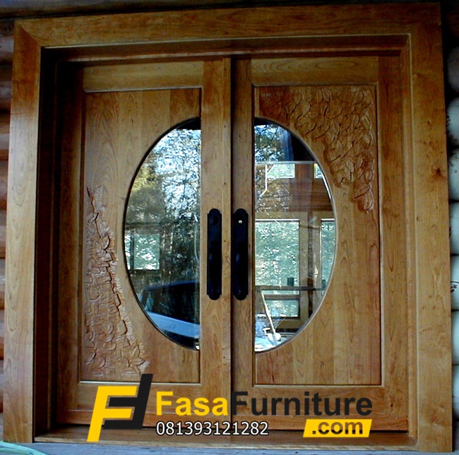 Pintu Kupu Tarung Kayu Jati Modern