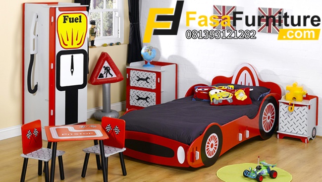 Set Tempat Tidur Anak Model Mobil Modern