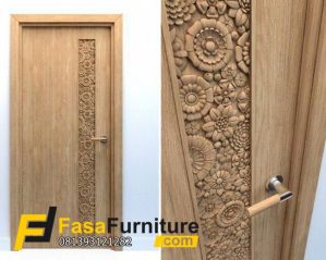 Pintu Kamar Model Ukiran Bunga Dahlia