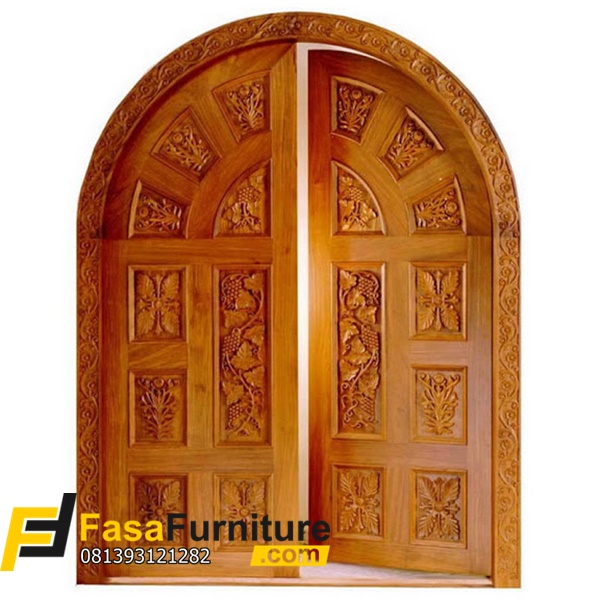 Pintu Kupu Tarung Model Lengkung Kayu Jati