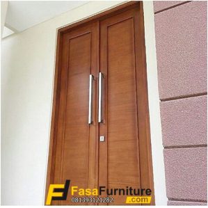 Gaya Pintu Kupu Tarung Minimalis Kayu Jati FF-354