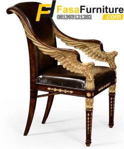 Kursi Cafe Mewah Sandaran Tangan Model Ukiran Sayap Elang