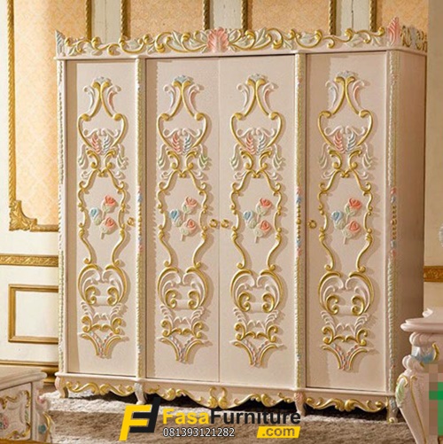 Almari Pakaian Ukir 4 Pintu FF-363 Modern