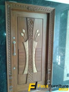 Pintu Kamar Mewah Ukiran Bunga Matahari Kayu Jati FF-357