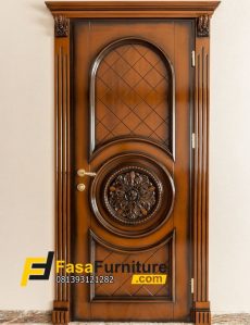 Pintu Kamar Minimalis Ukiran Tengah Timbul Klasik
