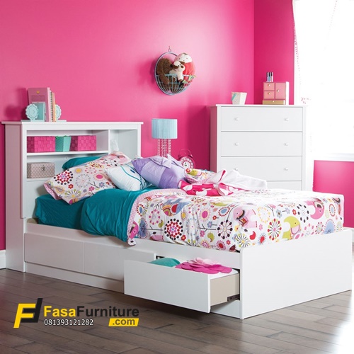 Tempat Tidur Anak Minimalis Warna Putih FF-364