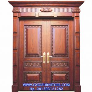 Desain Pintu Rumah Klasik Model Kupu Tarung Jati