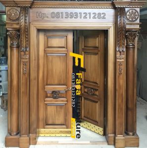 Set Pintu Kupu Tarung Klasik Kayu Jati Perhutani