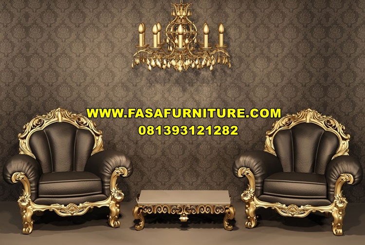 Kursi Sofa Ukiran Gold Elegan