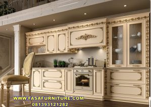 Model Kitchen Set Masufana Ukir Lurus Elegan