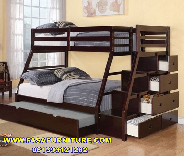 Tempat Tidur Anak Tingkat Tangga Laci