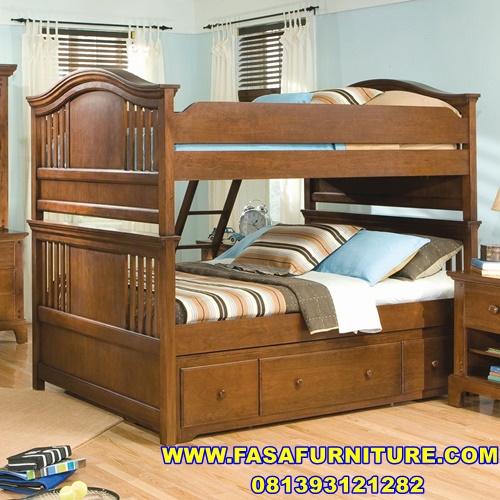 Tempat Tidur Tingkat Jati Minimalis