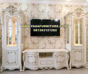 Jual Set Bufet TV Mewah Lemari Hias Ukir FF-523