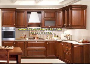 Kitchen Kayu Jati Minimalis Sudut L Klasik