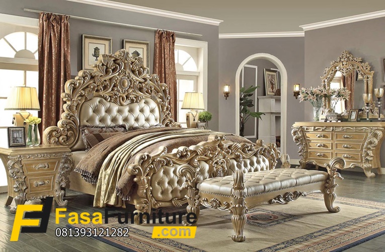 Tempat Tidur Mewah Set Kamar Ukir Klasik Eropa