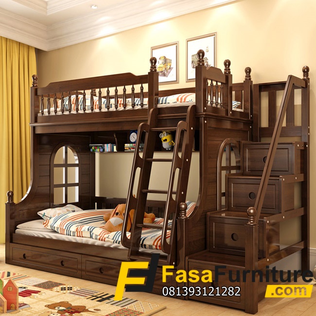 Jual Tempat Tidur Anak Najwa Tingkat Kayu Jati