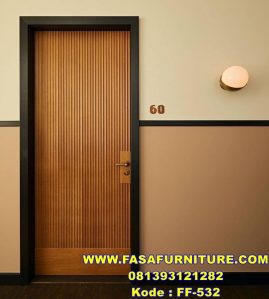 Pintu Kamar Minimalis Motif Salur Kayu Jati