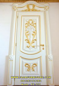 Pintu Kamar Tidur Mewah Ukiran Warna Gold