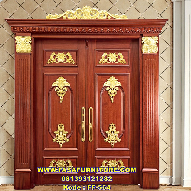 Set Pintu Rumah Ukiran Mewah Gold FF-564