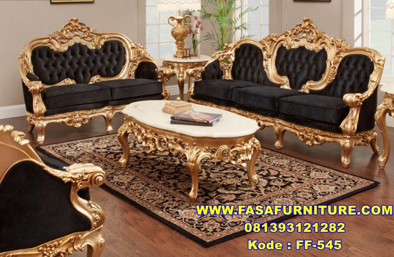 Set Sofa Tamu Ukir Klasik Eropa
