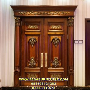 Pintu Rumah Jati Model Kupu Tarung
