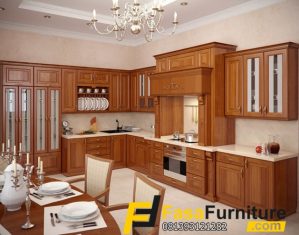 Kitchen Set Kayu Jati Minimalis Model Sudut