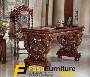 Meja Kerja Rumah Kayu Jati Ukiran