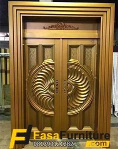 Pintu Double Klasik Minimalis Gold Mewah