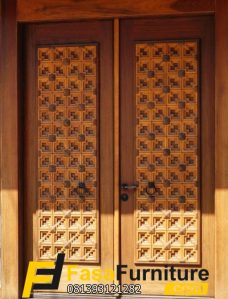 Pintu Double Ukir Kepang Jawa Klasik Minimalis