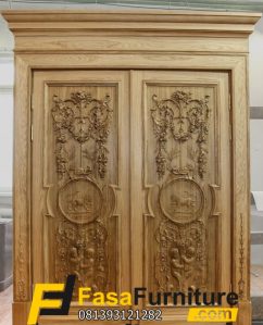 Pintu Kayu Jati Double Model Klasik