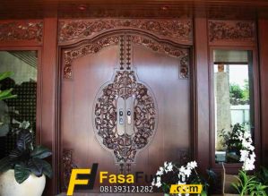 Pintu Rumah Jawa Double Model Ukiran