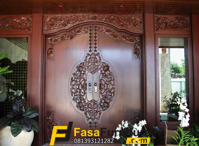 Pintu Rumah Jawa Double Model Ukiran