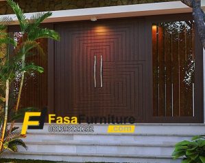 Pintu Utama Salur Minimalis Jendela Kaca