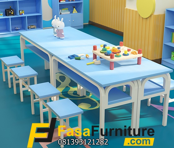 Set Meja Belajar Paud Dan TK 8 Kursi