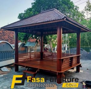 Jual Gazebo Murah Rangka Kayu Jati