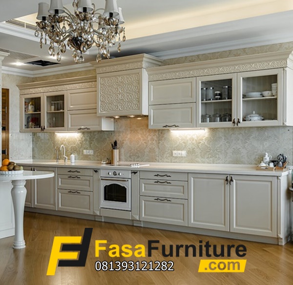 Model Kitchen Set Lurus White Klasik