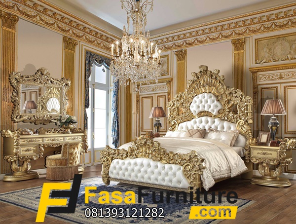 Model Tempat Tidur Klasik Ukiran Gold FF-691